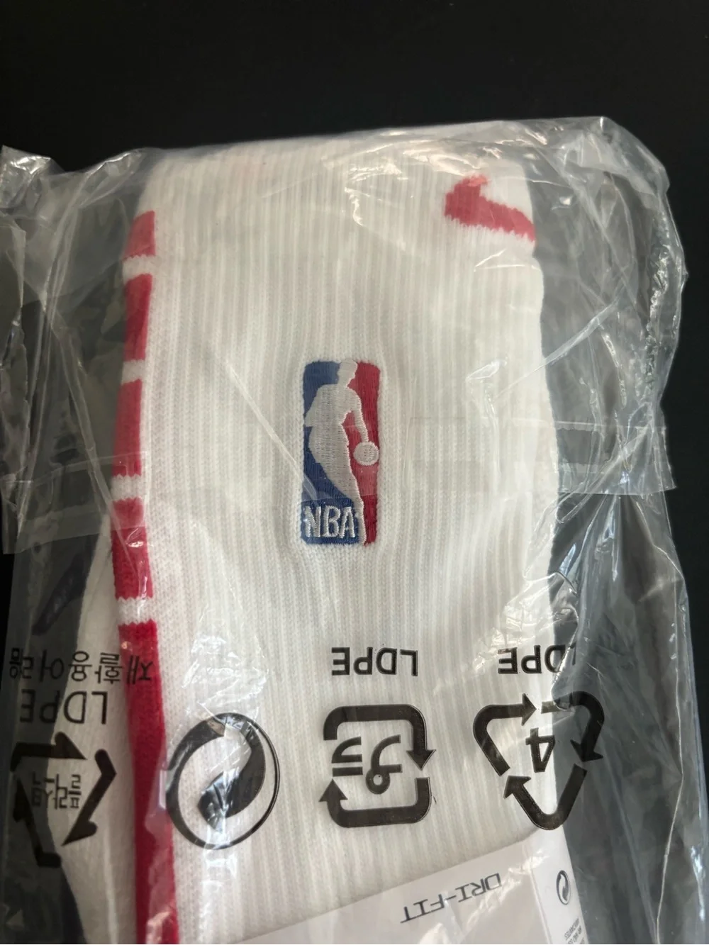 Nike White & Red NBA Crew Athletic Socks